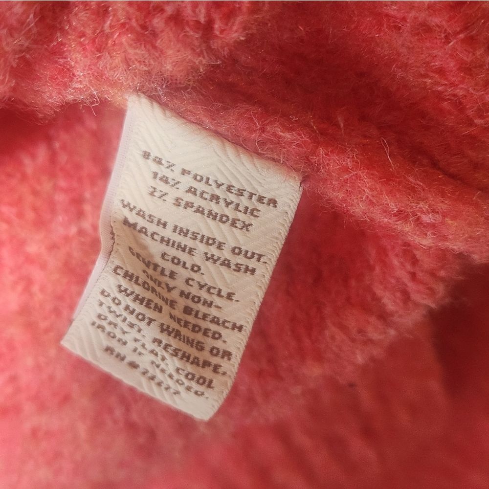 Sonoma  L Crewneck Winter Pattern Coral Pullover Knit LngSlve Women’s Sweater - Picture 3 of 5